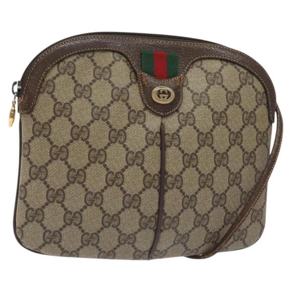 GUCCI GG Supreme Web Sherry Line Shoulder Bag Pvc Beige 904 02 047 - Picture 1 of 16
